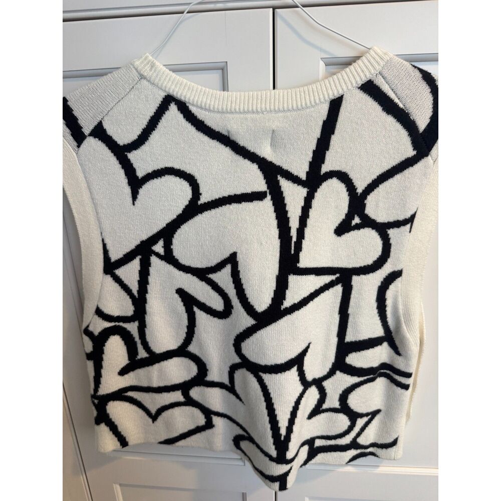Maeve by Anthropologie Abstract Heart Print Sweater Vest - Women's M - Picture 2 of 10